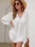 Saída de Praia Camisa com Botões Transparente