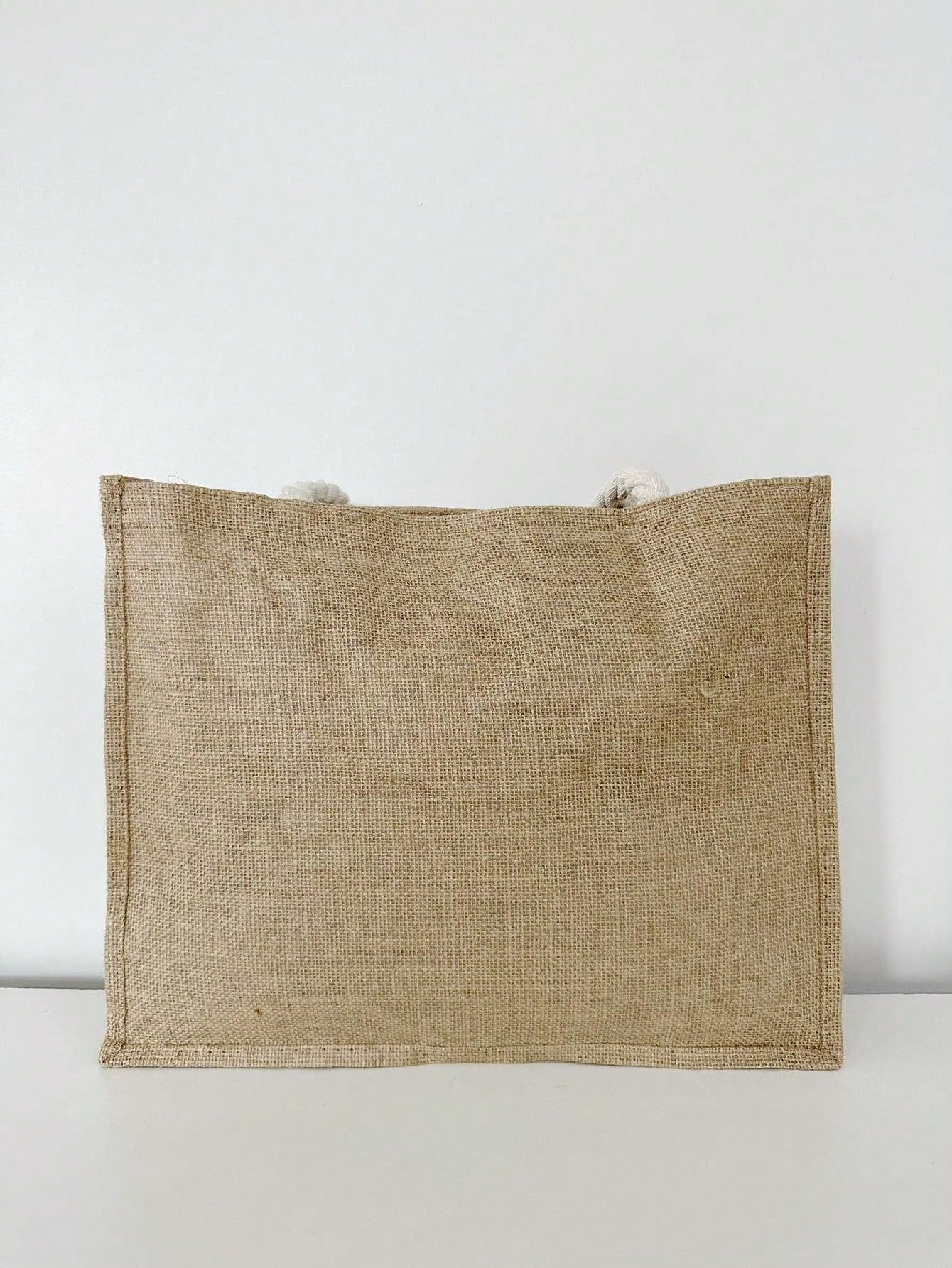 Bolsa de Praia de Palha de Juta com Chaveiro