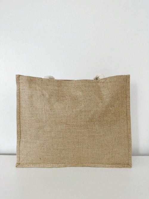 Bolsa de Praia de Palha de Juta com Chaveiro