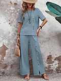 Conjunto Feminino Soltinho de Algodão Calça e Blusa