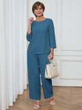 Conjunto Feminino Senhora Blusa e Calça Confortável