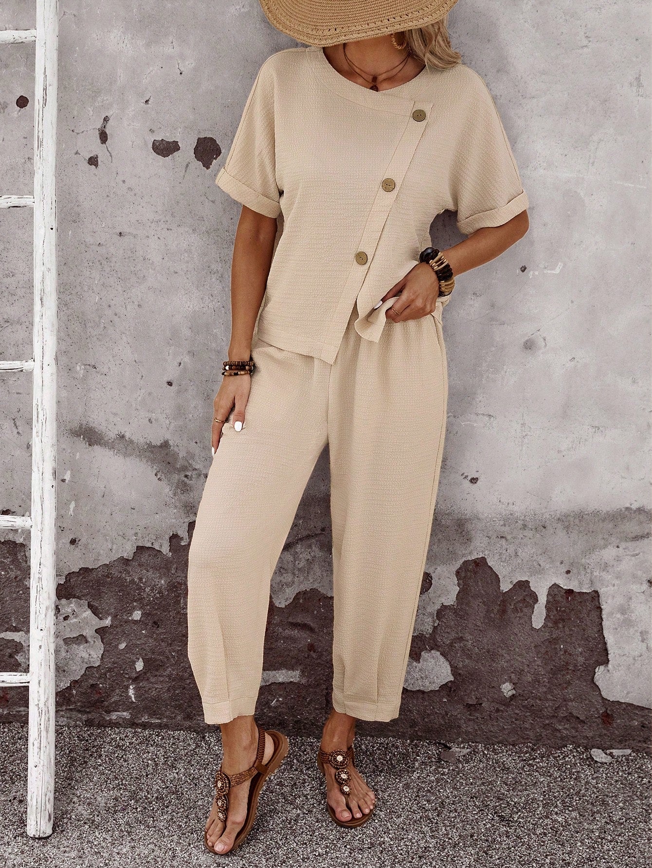 Conjuntos Feminino Blusa e Calça de Viscose