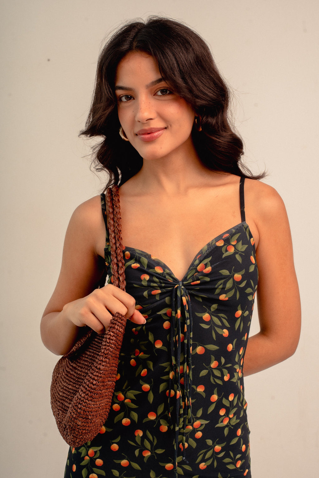 Vestido Carmen Tule Laranjinha