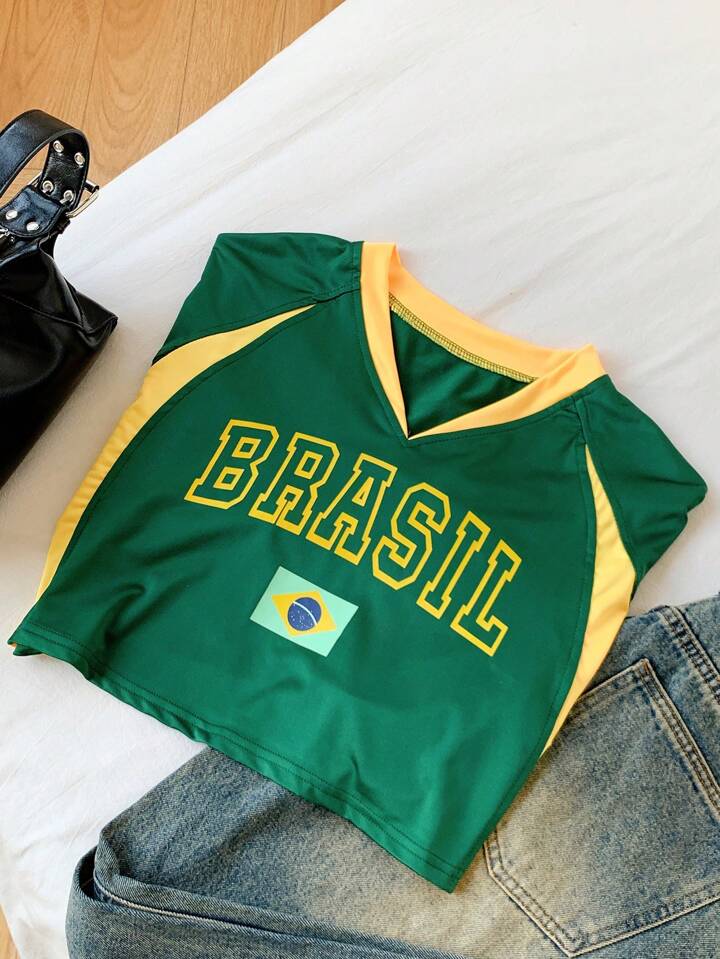 Camiseta Cropped BRASIL