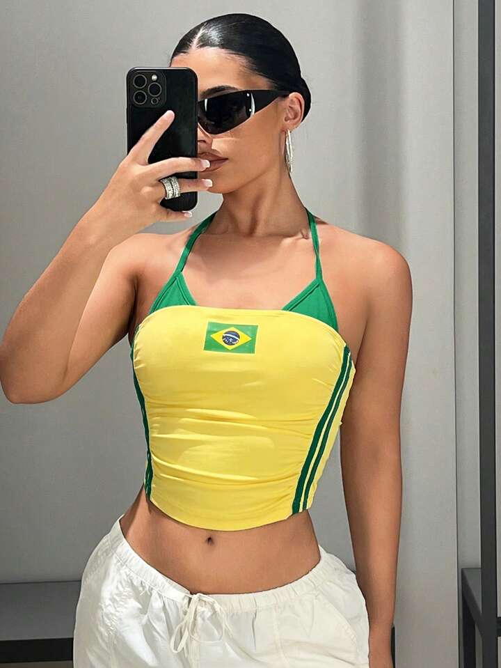 Camiseta Cropped BRASIL