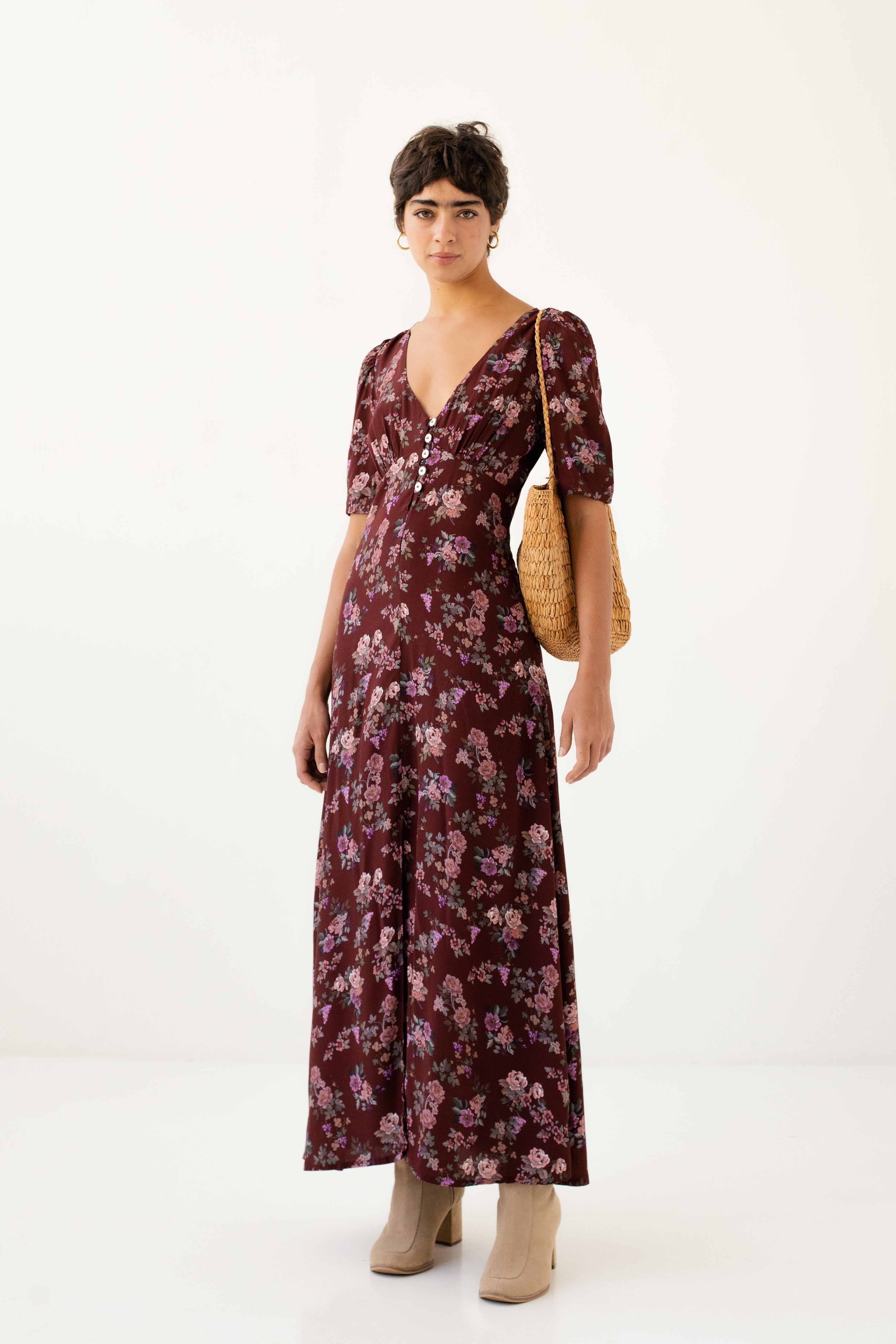 Vestido Inês Vinho