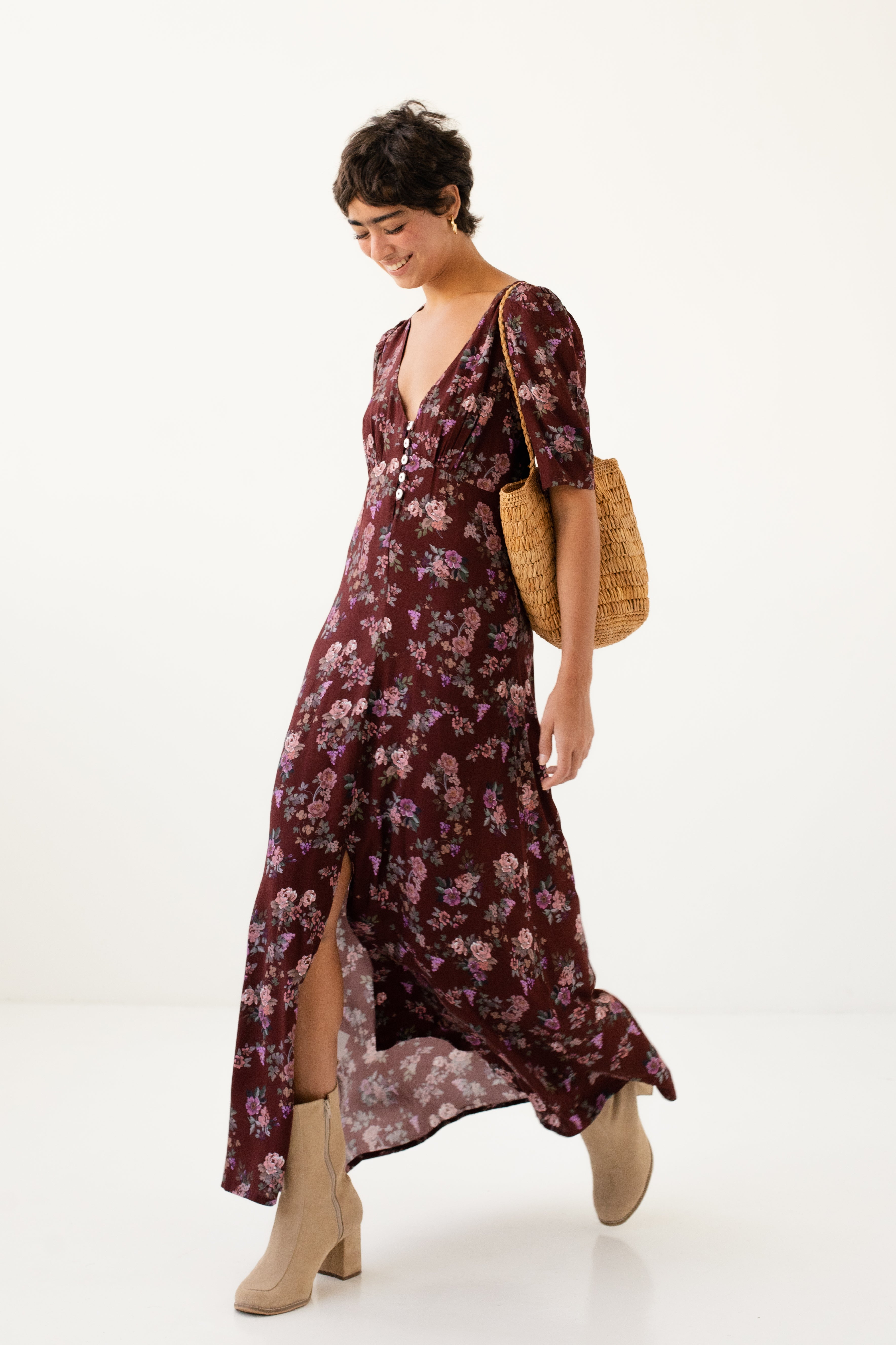 Vestido Inês Vinho