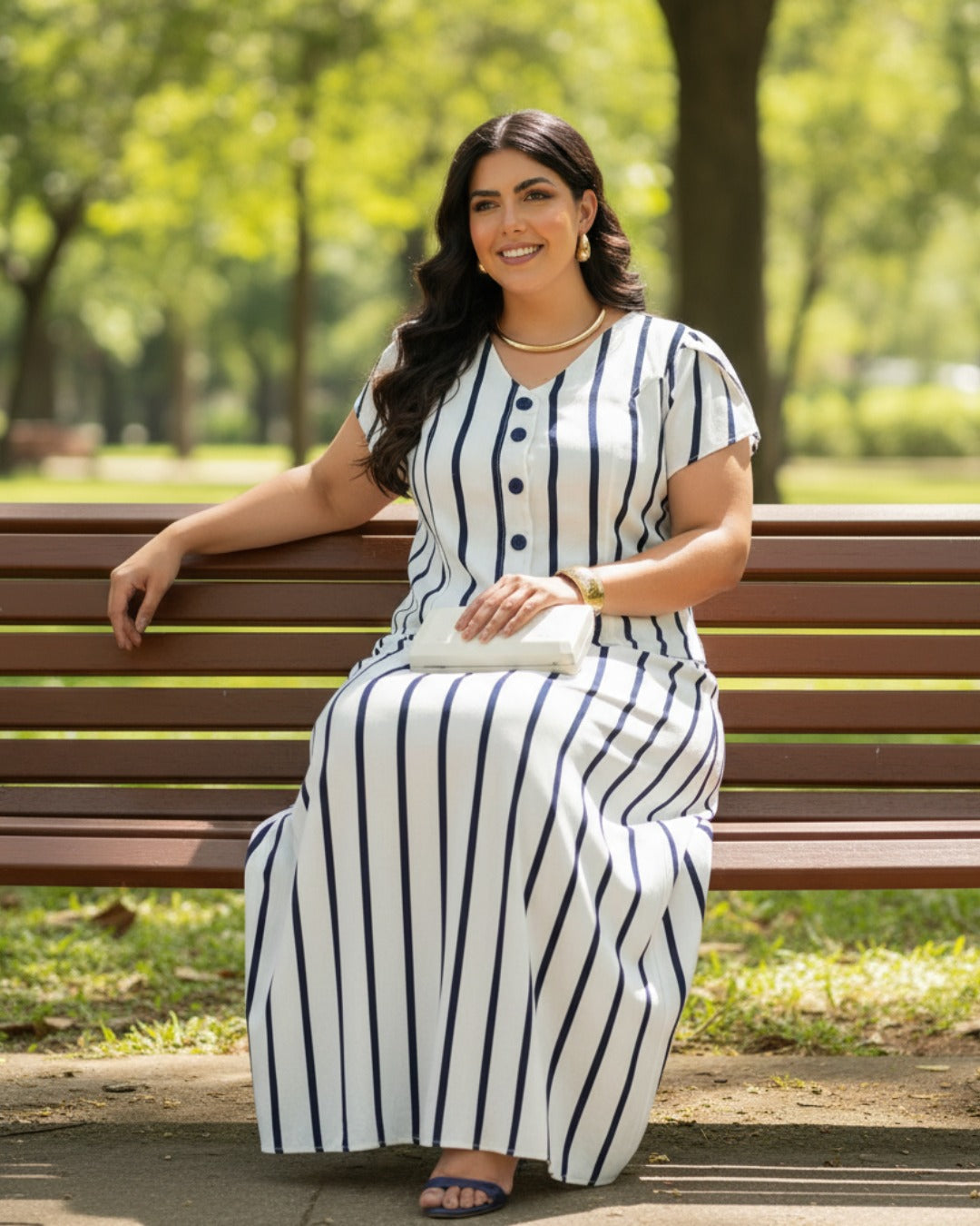 Vestido Longo Listrado