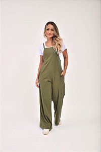 Calça Feminina Pantalona Estonada M/Malha Oliva