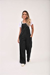Calça Feminina Pantalona Marmorizada M/Malha Preta